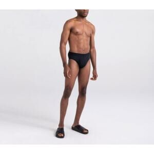 SAXX Men's Black DropTemp Cooling Cotton Brief with Built-In Pouch Fly Size XL